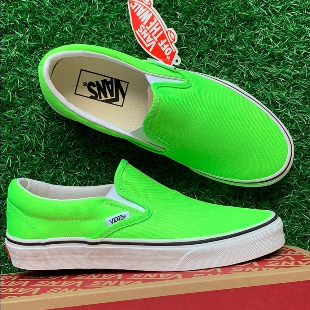 VANS CLASSIC SLIP-ON NEON GREEN GECKO/TRUE WHITE W - Picture 16 of 16